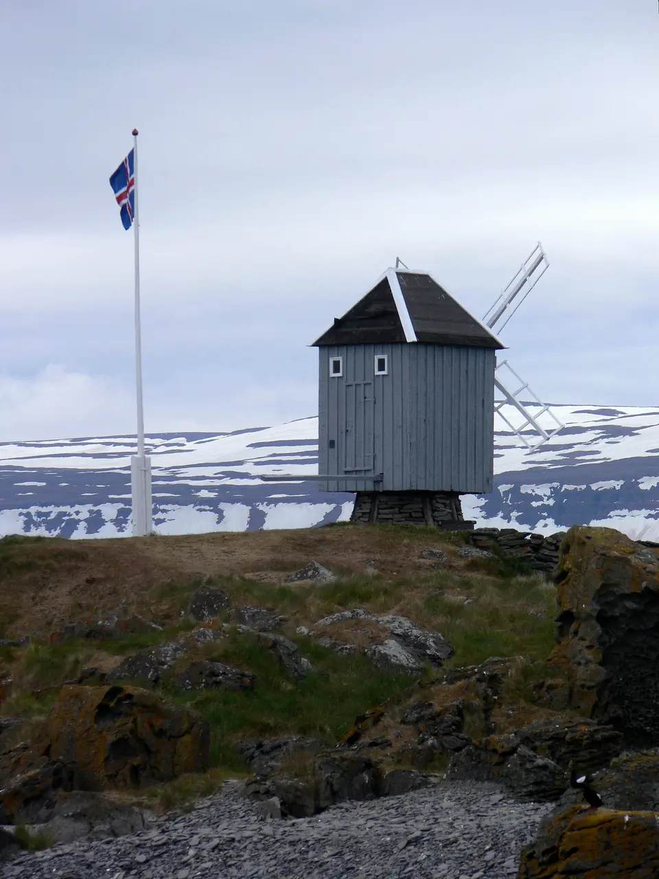 Den gamle vindmølla på Vigur